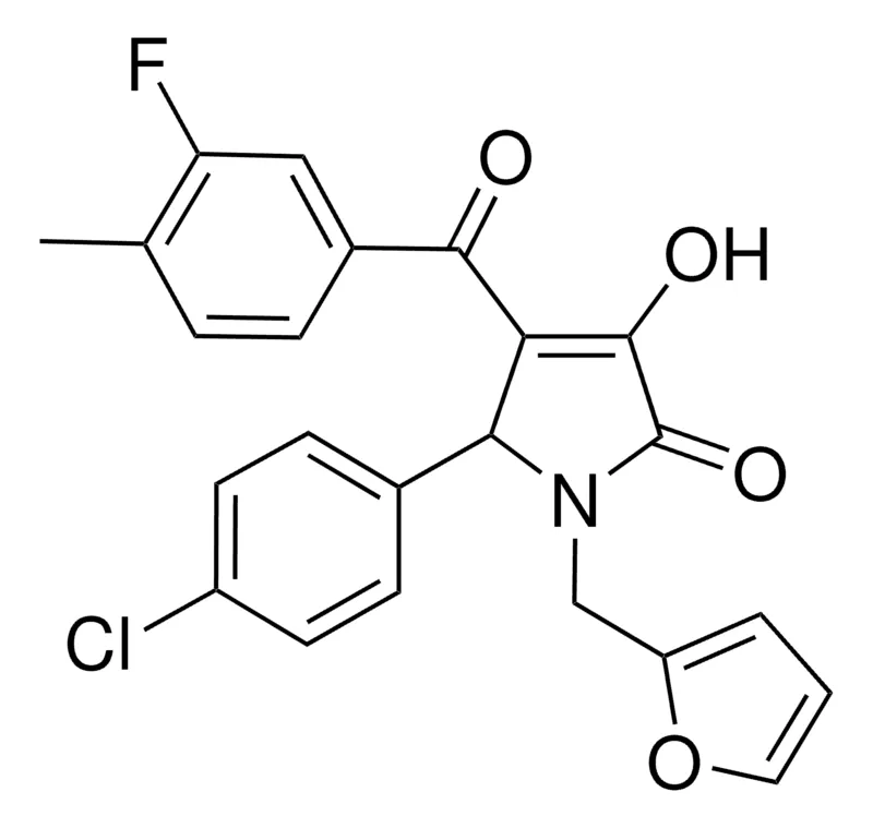 Sigma-Aldrich 5-(4-CHLOROPHENYL)-4-(3-FLUORO-4-METHYLBENZOYL)-1-(2-FURYLMETHYL)-3-HYDROXY-1,5-DIHYDRO-2H-PYRROL-2-ONE,AldrichCPR