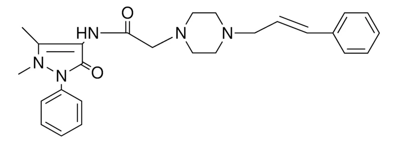 Sigma-Aldrich N-(1,5-DI-ME-3-OXO-2-PH-PYRAZOL-4-YL)-2-(4-(3-PH-ALLYL)-PIPERAZIN-YL)-ACETAMIDE,AldrichCPR