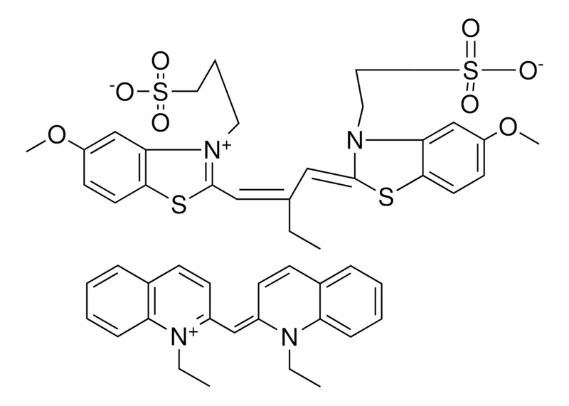 Sigma-Aldrich 1-ETHYL-2-[(E)-(1-ETHYL-2(1H)-QUINOLINYLIDENE)METHYL]QUINOLINIUM 3-((2Z)-2-{(2Z)-2-ETHYL-3-[5-METHOXY-3-(3-SULFONATOPROPYL)-1,3-BENZOTHIAZOL-3-IUM-2-YL]-2-PROPENYLIDENE}-5-METHOXY-1,3-BENZOTHIAZOL-3-YL)-1-PROPANESULFONATE，AldrichCPR