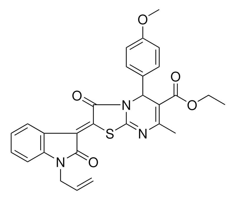 Sigma-Aldrich ETHYL (2Z)-2-(1-ALLYL-2-OXO-1,2-DIHYDRO-3H-INDOL-3-YLIDENE)-5-(4-METHOXYPHENYL)-7-METHYL-3-OXO-2,3-DIHYDRO-5H-[1,3]THIAZOLO[3,2-A]PYRIMIDINE-6-CARBOXYLATE，AldrichCPR