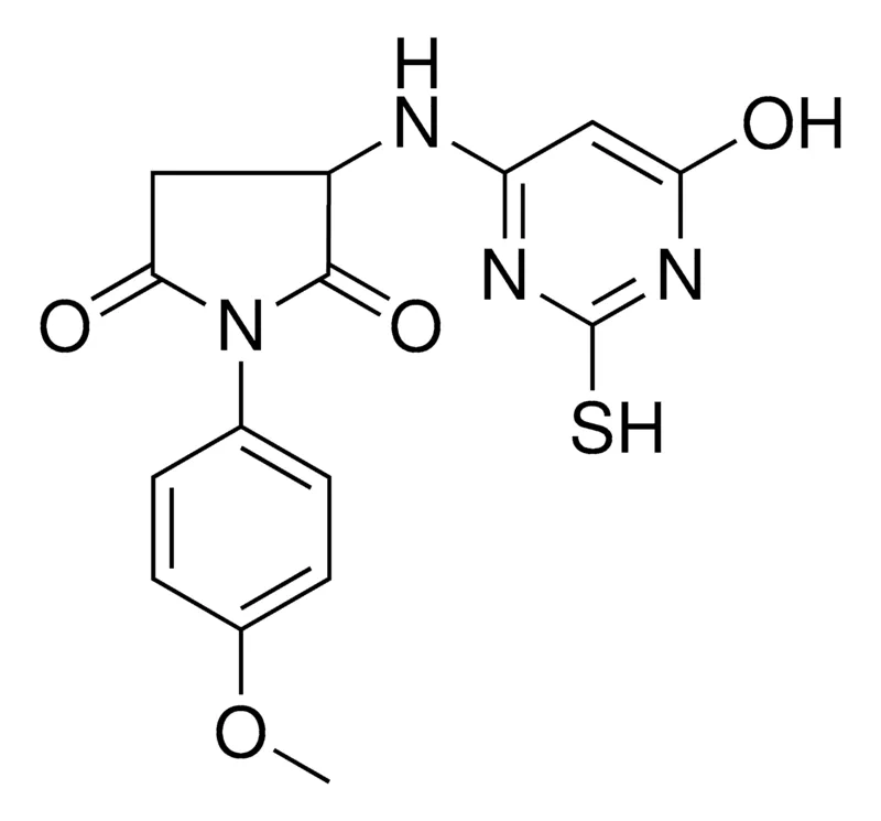 Sigma-Aldrich 3-((6-HO-2-MERCAPTO-4-PYRIMIDINYL)AMINO)-1-(4-METHOXYPHENYL)2,5-PYRROLIDINEDIONE,AldrichCPR