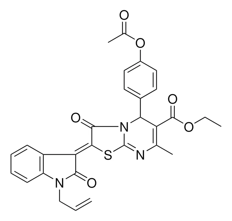 Sigma-Aldrich ETHYL (2Z)-5-[4-(ACETYLOXY)PHENYL]-2-(1-ALLYL-2-OXO-1,2-DIHYDRO-3H-INDOL-3-YLIDENE)-7-METHYL-3-OXO-2,3-DIHYDRO-5H-[1,3]THIAZOLO[3,2-A]PYRIMIDINE-6-CARBOXYLATE，AldrichCPR