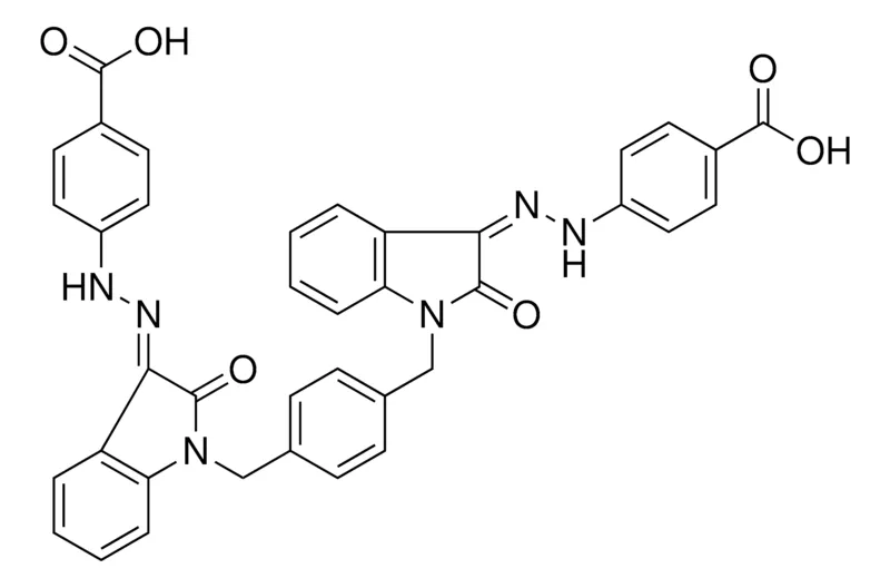 Sigma-Aldrich 4-((2Z)-2-{1-[4-({(3E)-3-[(4-CARBOXYPHENYL)HYDRAZONO]-2-OXO-2,3-DIHYDRO-1H-INDOL-1-YL}METHYL)BENZYL]-2-OXO-1,2-DIHYDRO-3H-INDOL-3-YLIDENE}HYDRAZINO)BENZOIC ACID，AldrichCPR
