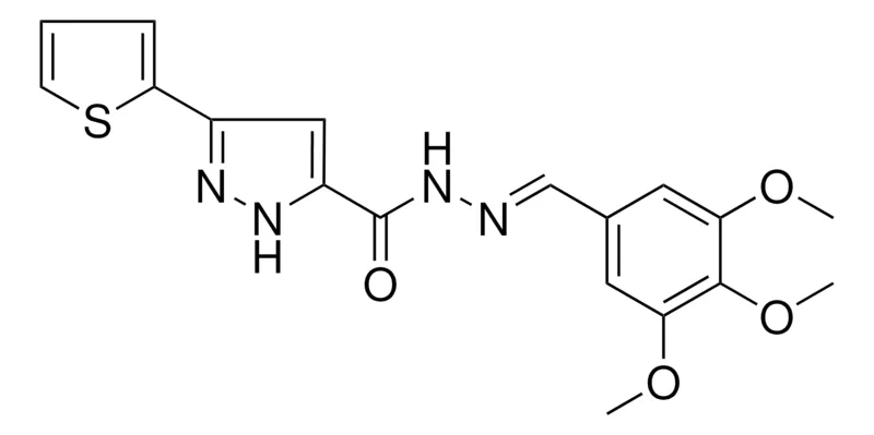 Sigma-Aldrich 3-(2-THIENYL)-N'-(3,4,5-TRIMETHOXYBENZYLIDENE)-1H-PYRAZOLE-5-CARBOHYDRAZIDE,AldrichCPR