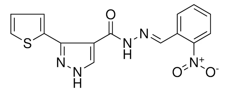 Sigma-Aldrich 3-THIOPHEN-2-YL-1H-PYRAZOLE-4-CARBOXYLIC ACID (2-NITRO-BENZYLIDENE)-HYDRAZIDE,AldrichCPR