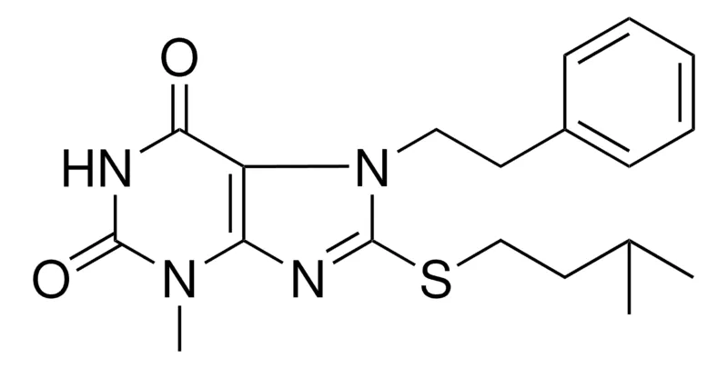 Sigma-Aldrich 3-METHYL-8-(3-METHYL-BUTYLSULFANYL)-7-PHENETHYL-3,7-DIHYDRO-PURINE-2,6-DIONE,AldrichCPR