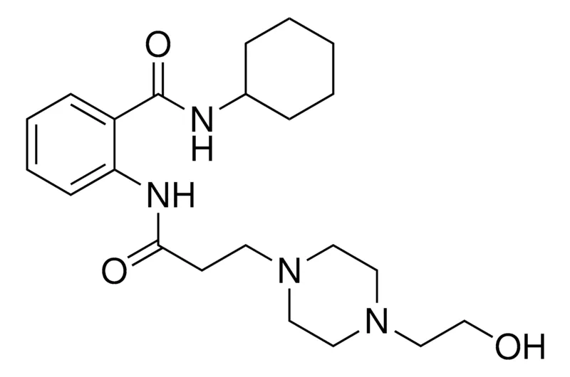 Sigma-Aldrich N-CYCLOHEXYL-2-((3-(4-(2-HYDROXYETHYL)-1-PIPERAZINYL)PROPANOYL)AMINO)BENZAMIDE,AldrichCPR