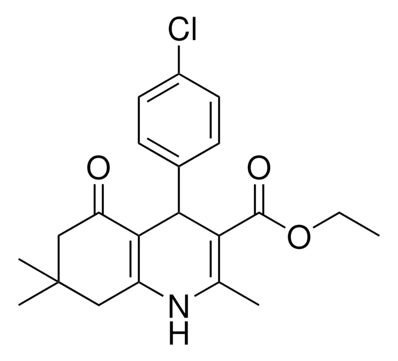 Sigma-Aldrich ETHYL 4-(4-CHLOROPHENYL)-2,7,7-TRIMETHYL-5-OXO-1,4,5,6,7,8-HEXAHYDRO-3-QUINOLINECARBOXYLATE,AldrichCPR