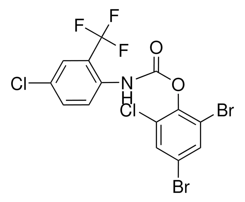 Sigma-Aldrich (2-CHLORO-4,6-DIBROMOPHENYL) N-(4-CHLORO-2-(TRIFLUOROMETHYL)PHENYL)CARBAMATE,AldrichCPR