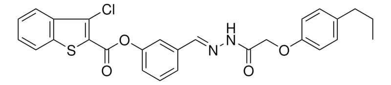 Sigma-Aldrich 3(2-((4-PROPYLPHENOXY)AC)CARBOHYDRAZONOYL)PH 3-CL-1-BENZOTHIOPHENE-2-CARBOXYLATE,AldrichCPR