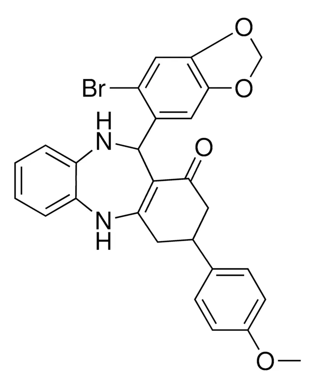 Sigma-Aldrich 11-(6-BROMO-1,3-BENZODIOXOL-5-YL)-3-(4-METHOXYPHENYL)-2,3,4,5,10,11-HEXAHYDRO-1H-DIBENZO[B,E][1,4]DIAZEPIN-1-ONE，AldrichCPR