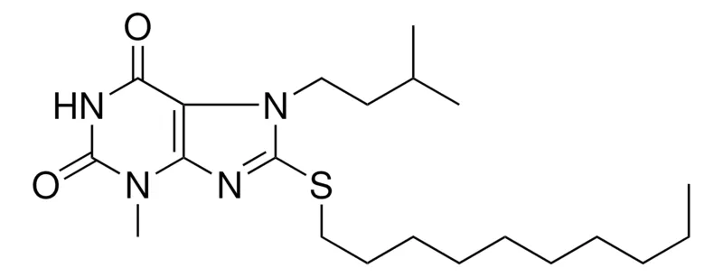 Sigma-Aldrich 8-DECYLSULFANYL-3-METHYL-7-(3-METHYL-BUTYL)-3,7-DIHYDRO-PURINE-2,6-DIONE,AldrichCPR