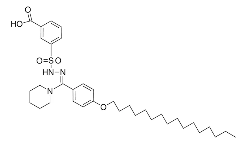 Sigma-Aldrich 3-CARBOXYBENZENESULFONIC (4-HEXADECYLOXY-ALPHA-PIPERIDINOBENZYLIDENE)HYDRAZIDE,AldrichCPR
