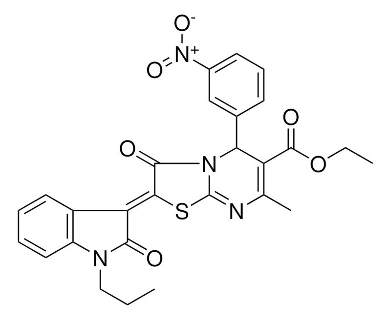 Sigma-Aldrich ETHYL (2Z)-7-METHYL-5-(3-NITROPHENYL)-3-OXO-2-(2-OXO-1-PROPYL-1,2-DIHYDRO-3H-INDOL-3-YLIDENE)-2,3-DIHYDRO-5H-[1,3]THIAZOLO[3,2-A]PYRIMIDINE-6-CARBOXYLATE，AldrichCPR