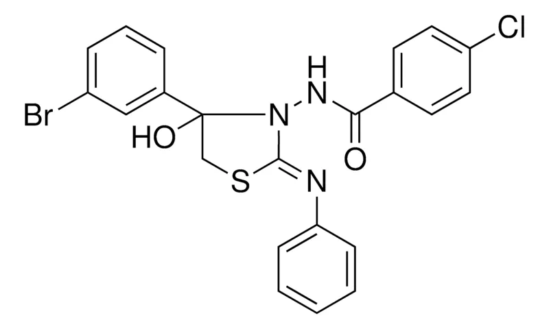 Sigma-Aldrich N-(4-(3-BR-PHENYL)-4-HYDROXY-2-PHENYLIMINO-THIAZOLIDIN-3-YL)-4-CHLORO-BENZAMIDE,AldrichCPR