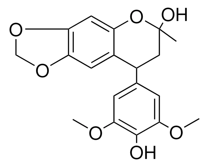 Sigma-Aldrich 8-(4-HO-3,5-DIMETHOXY-PH)-6-ME-7,8-DIHYDRO-6H-(1,3)DIOXOLO(4,5-G)CHROMEN-6-OL,AldrichCPR