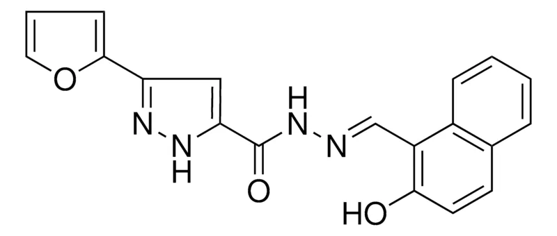 Sigma-Aldrich 5-FURAN2YL2H-PYRAZOLE-3-CARBOXYLIC ACID (2-HO-NAPHTHALEN-1-YLMETHYLENE)HYDRAZIDE,AldrichCPR