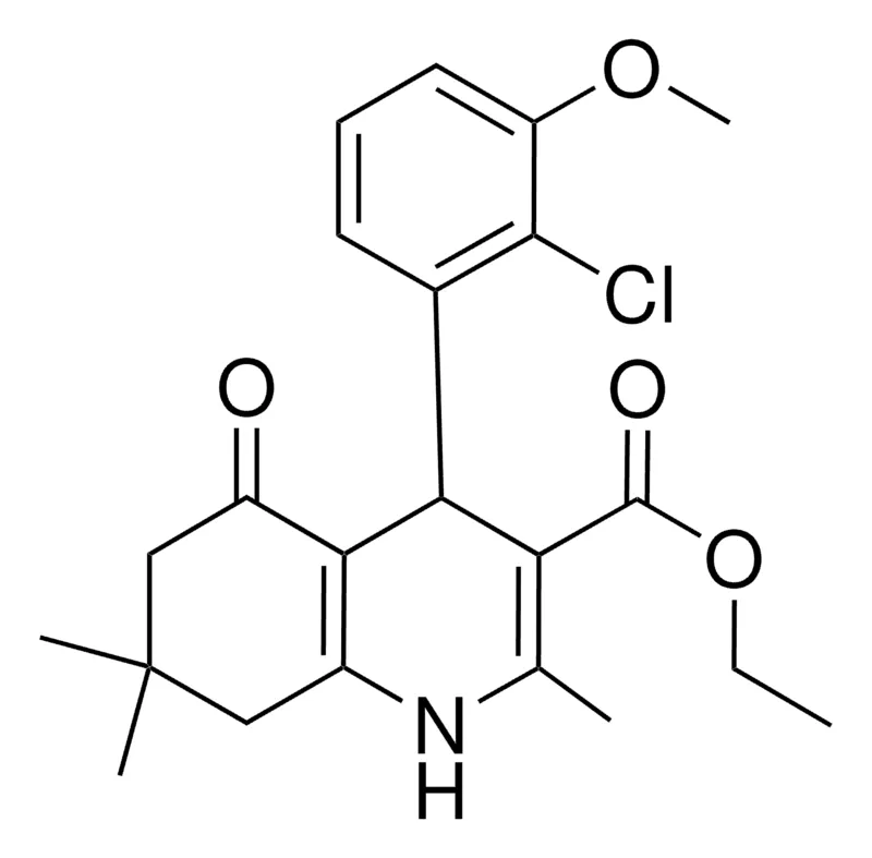 Sigma-Aldrich ETHYL 4-(2-CHLORO-3-METHOXYPHENYL)-2,7,7-TRIMETHYL-5-OXO-1,4,5,6,7,8-HEXAHYDRO-3-QUINOLINECARBOXYLATE,AldrichCPR