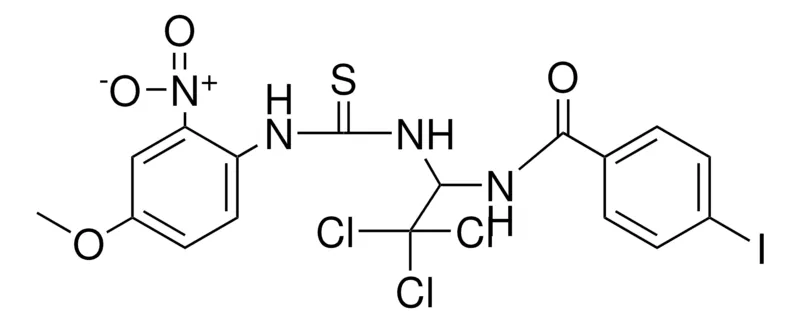 Sigma-Aldrich 4-I-N-(2,2,2-TRICHLORO-1-(3-(4-MEO-2-NITRO-PHENYL)-THIOUREIDO)-ETHYL)-BENZAMIDE,AldrichCPR