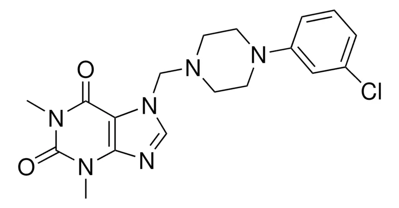 Sigma-Aldrich 7-((4-(3-CL-PH)-1-PIPERAZINYL)ME)-1,3-DIMETHYL-3,7-DIHYDRO-1H-PURINE-2,6-DIONE,AldrichCPR