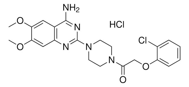 Sigma-Aldrich 2-(4-((2-CHLOROPHENOXY)AC)-1-PIPERAZINYL)-6,7-DIMETHOXY-4-QUINAZOLINAMINE HCL,AldrichCPR