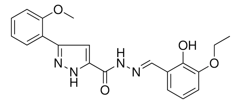 Sigma-Aldrich 5-(2-MEO-PH)-2H-PYRAZOLE-3-CARBOXYLIC ACID (3-ETHOXY-2-HO-BENZYLIDENE)-HYDRAZIDE,AldrichCPR