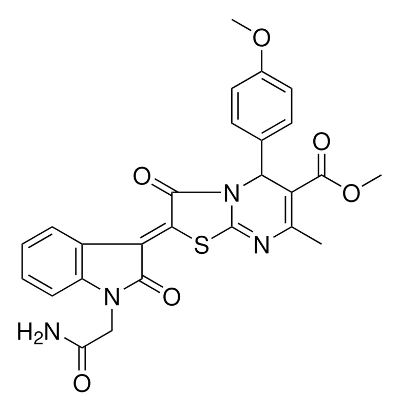 Sigma-Aldrich METHYL (2Z)-2-[1-(2-AMINO-2-OXOETHYL)-2-OXO-1,2-DIHYDRO-3H-INDOL-3-YLIDENE]-5-(4-METHOXYPHENYL)-7-METHYL-3-OXO-2,3-DIHYDRO-5H-[1,3]THIAZOLO[3,2-A]PYRIMIDINE-6-CARBOXYLATE，AldrichCPR