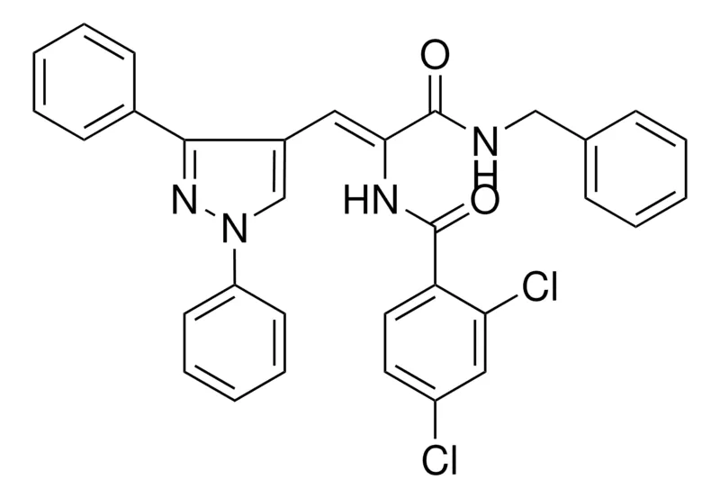 Sigma-Aldrich N-(1-BENZYLCARBAMOYL-2-(1,3-DI-PH-1H-PYRAZOL-4-YL)-VINYL)-2,4-DICHLORO-BENZAMIDE,AldrichCPR