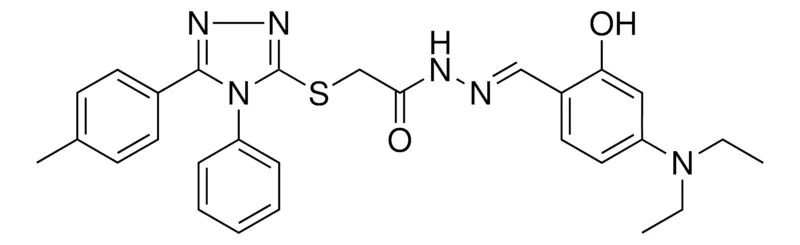 Sigma-Aldrich N'-{(E)-[4-(DIETHYLAMINO)-2-HYDROXYPHENYL]METHYLIDENE}-2-{[5-(4-METHYLPHENYL)-4-PHENYL-4H-1,2,4-TRIAZOL-3-YL]SULFANYL}ACETOHYDRAZIDE，AldrichCPR