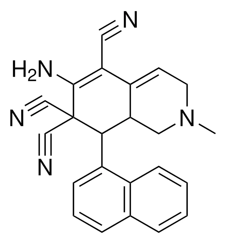 Sigma-Aldrich 6-AMINO-2-METHYL-8-(1-NAPHTHYL)-2,3,8,8A-TETRAHYDRO-5,7,7(1H)-ISOQUINOLINETRICARBONITRILE,AldrichCPR