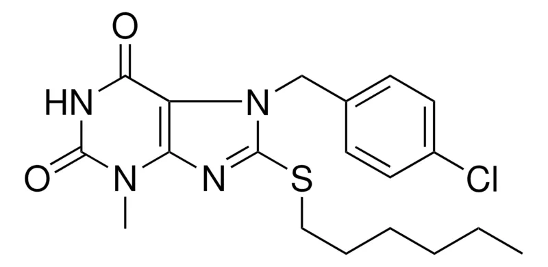 Sigma-Aldrich 7-(4-CHLORO-BENZYL)-8-HEXYLSULFANYL-3-METHYL-3,7-DIHYDRO-PURINE-2,6-DIONE,AldrichCPR