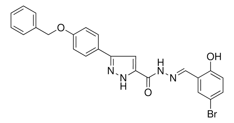 Sigma-Aldrich 5(4-BENZYLOXY-PH)-2H-PYRAZOLE-3-CARBOXYLIC ACID (5-BR-2-HO-BENZYLIDENE)HYDRAZIDE,AldrichCPR
