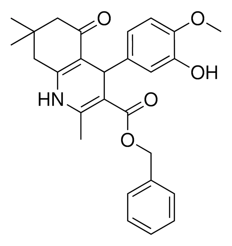 Sigma-Aldrich BENZYL 4-(3-HYDROXY-4-METHOXYPHENYL)-2,7,7-TRIMETHYL-5-OXO-1,4,5,6,7,8-HEXAHYDRO-3-QUINOLINECARBOXYLATE,AldrichCPR