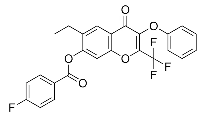 Sigma-Aldrich 4-F-BENZOIC ACID 6-ETHYL-4-OXO-3-PHENOXY-2-TRIFLUOROMETHYL-4H-CHROMEN-7-YL ESTER,AldrichCPR