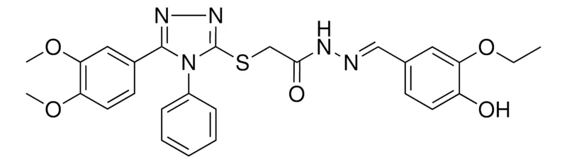 Sigma-Aldrich 2-{[5-(3,4-DIMETHOXYPHENYL)-4-PHENYL-4H-1,2,4-TRIAZOL-3-YL]SULFANYL}-N'-[(E)-(3-ETHOXY-4-HYDROXYPHENYL)METHYLIDENE]ACETOHYDRAZIDE，AldrichCPR