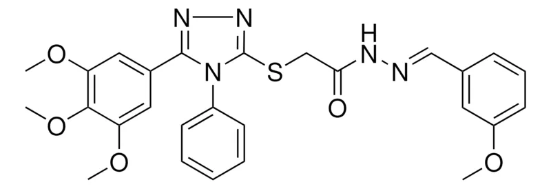 Sigma-Aldrich N'-[(E)-(3-METHOXYPHENYL)METHYLIDENE]-2-{[4-PHENYL-5-(3,4,5-TRIMETHOXYPHENYL)-4H-1,2,4-TRIAZOL-3-YL]SULFANYL}ACETOHYDRAZIDE，AldrichCPR