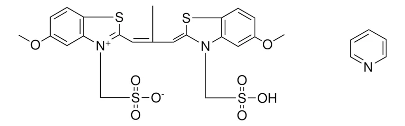 Sigma-Aldrich 3-(5-METHOXY-2-{2-[(Z)-(5-METHOXY-3-(3-SULFOPROPYL)-1,3-BENZOTHIAZOL-2(3H)-YLIDENE)METHYL]-1-BUTENYL}-1,3-BENZOTHIAZOL-3-IUM-3-YL)-1-PROPANESULFONATE COMPOUND WITH PYRIDINE，AldrichCPR