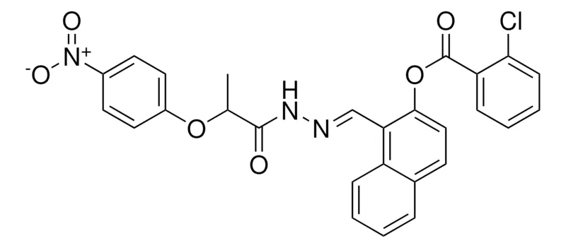 Sigma-Aldrich 1-(2-(2-(4-NITROPHENOXY)PROPANOYL)CARBOHYDRAZONOYL)-2-NAPHTHYL 2-CHLOROBENZOATE,AldrichCPR