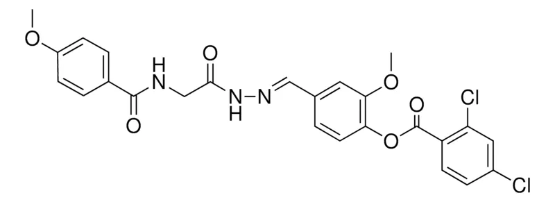 Sigma-Aldrich 2-MEO-4-(2-(((4-METHOXYBENZOYL)AMINO)AC)CARBOHYDRAZONOYL)PH 2,4-DICHLOROBENZOATE,AldrichCPR