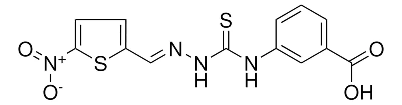 Sigma-Aldrich 3-(((2-((5-NITRO-2-THIENYL)METHYLENE)HYDRAZINO)CARBOTHIOYL)AMINO)BENZOIC ACID,AldrichCPR