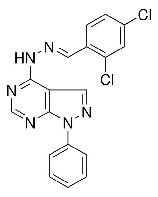 Sigma-Aldrich N-(2,4-DICHLORO-BENZYLIDENE)-N'-(1-PH-1H-PYRAZOLO(3,4-D)PYRIMIDIN-4-YL)HYDRAZINE,AldrichCPR