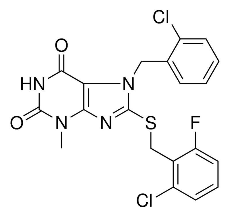 Sigma-Aldrich 7-(2-CHLOROBENZYL)-8-((2-CL-6-F-BENZYL)THIO)3-ME-3,7-DIHYDRO-1H-PURINE-2,6-DIONE,AldrichCPR