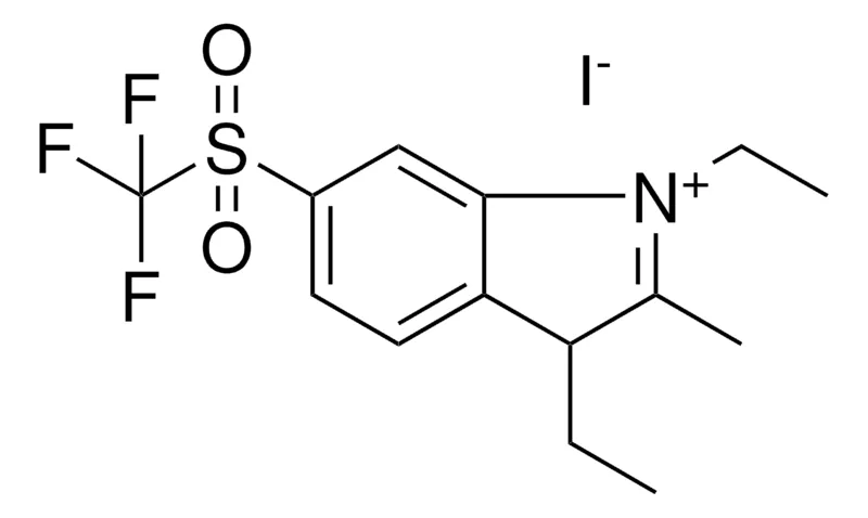 Sigma-Aldrich 1,3-DIETHYL-2-METHYL-6-(TRIFLUORO-METHANESULFONYL)-3H-INDOLIUM, IODIDE,AldrichCPR