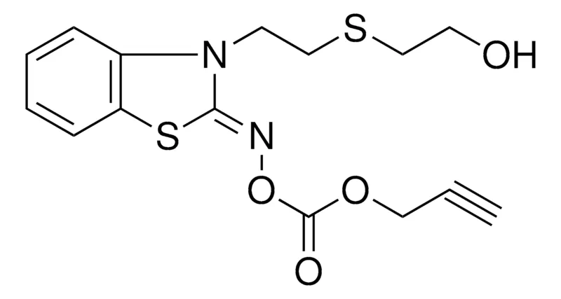 Sigma-Aldrich (2Z)-3-{2-[(2-HYDROXYETHYL)SULFANYL]ETHYL}-2-({[(2-PROPYNYLOXY)CARBONYL]OXY}IMINO)-2,3-DIHYDRO-1,3-BENZOTHIAZOLE，AldrichCPR
