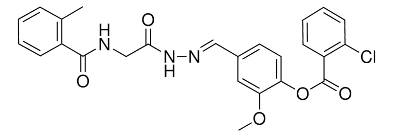 Sigma-Aldrich 2-MEO-4-(2-(((2-METHYLBENZOYL)AMINO)AC)CARBOHYDRAZONOYL)PHENYL 2-CHLOROBENZOATE,AldrichCPR