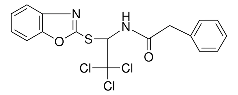 Sigma-Aldrich N-(1-(BENZOOXAZOL-2-YLSULFANYL)-2,2,2-TRICHLORO-ETHYL)-2-PHENYL-ACETAMIDE,AldrichCPR