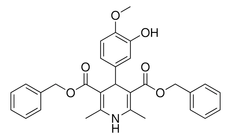 Sigma-Aldrich 4-(3-HO-4-MEO-PH)-2,6-DI-ME-1,4-2H-PYRIDINE-3,5-DICARBOXYLIC ACID DIBENZYL ESTER,AldrichCPR