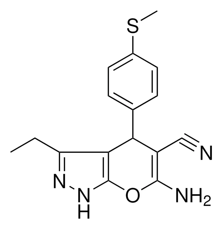 Sigma-Aldrich 6-AMINO-3-ET-4(4-(METHYLTHIO)PH)-1,4-DIHYDROPYRANO(2,3-C)PYRAZOLE-5-CARBONITRILE,AldrichCPR