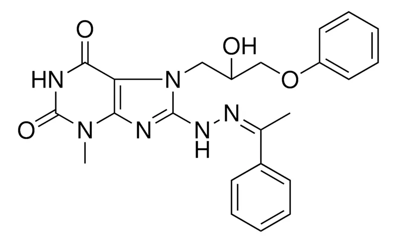 Sigma-Aldrich 7(2-HO-3-PHENOXY-PR)-3-ME-8-(N'-(1-PH-ETHYLIDENE)-HYDRAZINO)-2H-PURINE-2,6-DIONE,AldrichCPR