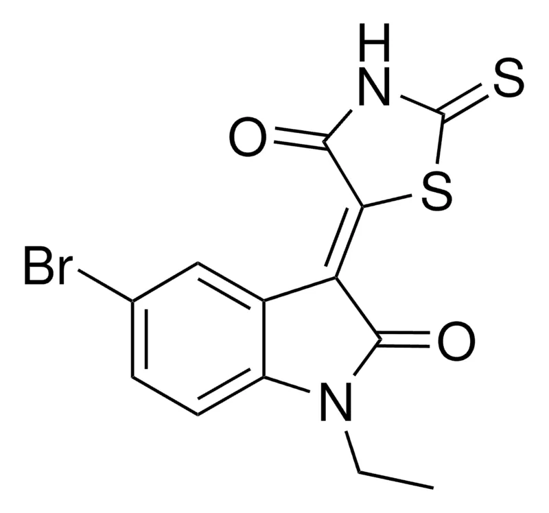 Sigma-Aldrich (3Z)-5-BROMO-1-ETHYL-3-(4-OXO-2-THIOXO-1,3-THIAZOLIDIN-5-YLIDENE)-1,3-DIHYDRO-2H-INDOL-2-ONE,AldrichCPR
